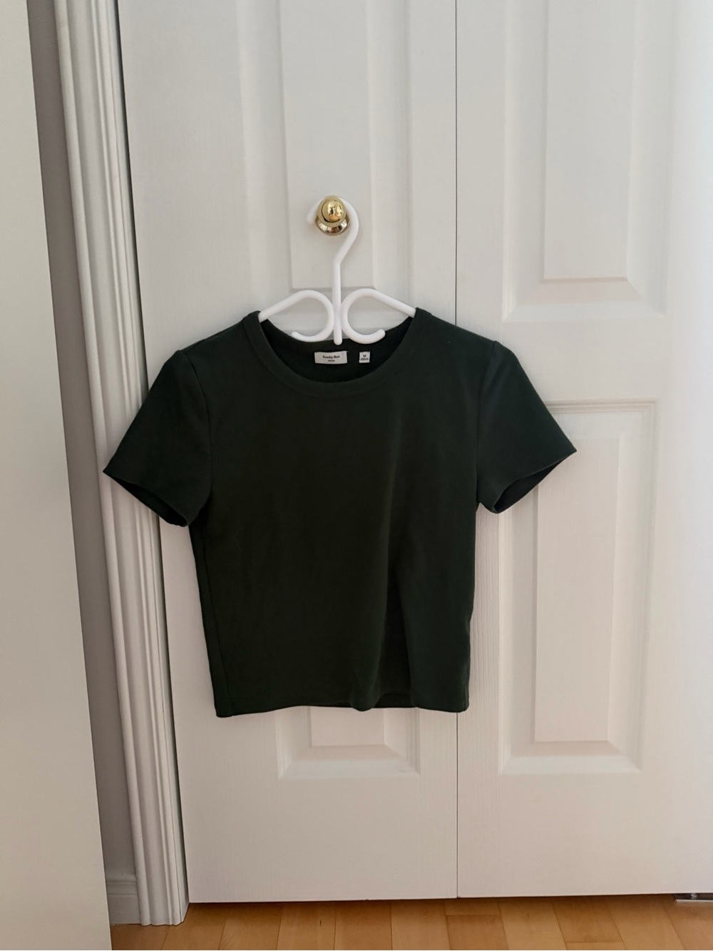Aritzia Short-Sleeve Crewneck Tee in Dark Green